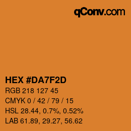 Color code: HEX #DA7F2D | qconv.com