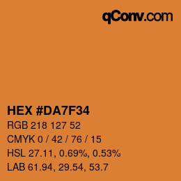 Color code: HEX #DA7F34 | qconv.com