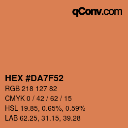 カラーコード: HEX #DA7F52 | qconv.com