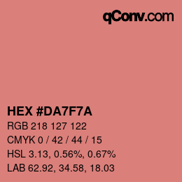 Color code: HEX #DA7F7A | qconv.com