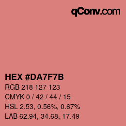 Color code: HEX #DA7F7B | qconv.com
