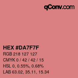 Color code: HEX #DA7F7F | qconv.com