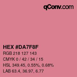 Color code: HEX #DA7F8F | qconv.com