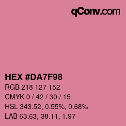 カラーコード: HEX #DA7F98 | qconv.com
