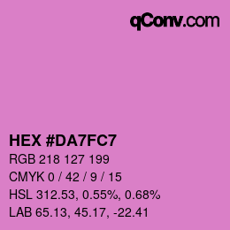 カラーコード: HEX #DA7FC7 | qconv.com
