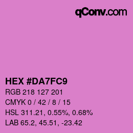 カラーコード: HEX #DA7FC9 | qconv.com