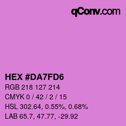 カラーコード: HEX #DA7FD6 | qconv.com