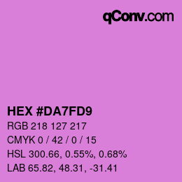 カラーコード: HEX #DA7FD9 | qconv.com