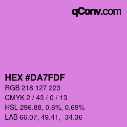 Color code: HEX #DA7FDF | qconv.com