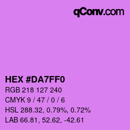 カラーコード: HEX #DA7FF0 | qconv.com