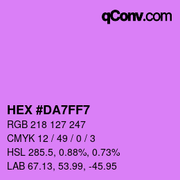 カラーコード: HEX #DA7FF7 | qconv.com