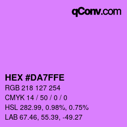 Color code: HEX #DA7FFE | qconv.com