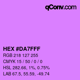 Color code: HEX #DA7FFF | qconv.com