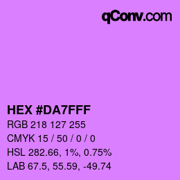 カラーコード: HEX #DA7FFF | qconv.com