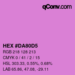 カラーコード: HEX #DA80D5 | qconv.com