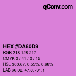 Farbcode: HEX #DA80D9 | qconv.com