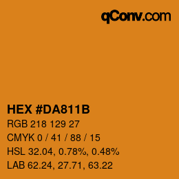 颜色代码: HEX #DA811B | qconv.com