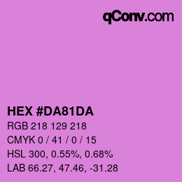 颜色代码: HEX #DA81DA | qconv.com
