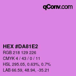 カラーコード: HEX #DA81E2 | qconv.com