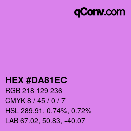 Color code: HEX #DA81EC | qconv.com