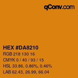 颜色代码: HEX #DA8210 | qconv.com