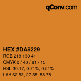Color code: HEX #DA8229 | qconv.com