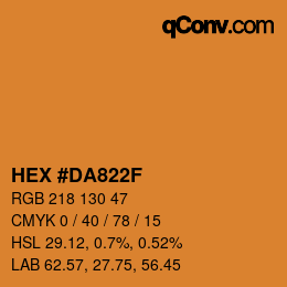 Color code: HEX #DA822F | qconv.com