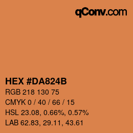 Color code: HEX #DA824B | qconv.com