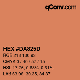 Color code: HEX #DA825D | qconv.com