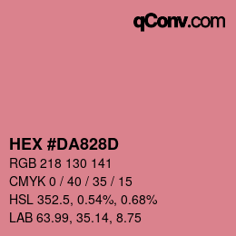Color code: HEX #DA828D | qconv.com