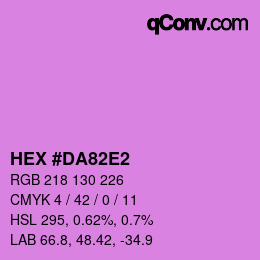 カラーコード: HEX #DA82E2 | qconv.com