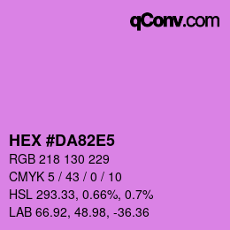 Color code: HEX #DA82E5 | qconv.com