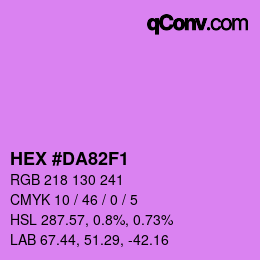 Color code: HEX #DA82F1 | qconv.com