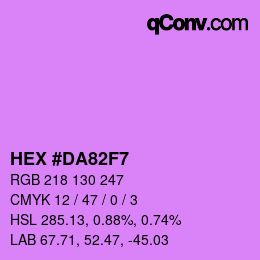 Color code: HEX #DA82F7 | qconv.com