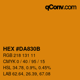 Code couleur: HEX #DA830B | qconv.com
