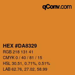 Color code: HEX #DA8329 | qconv.com