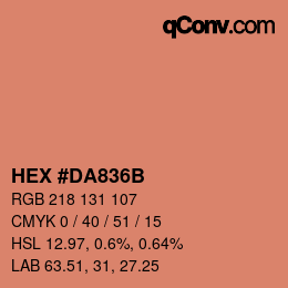 Color code: HEX #DA836B | qconv.com