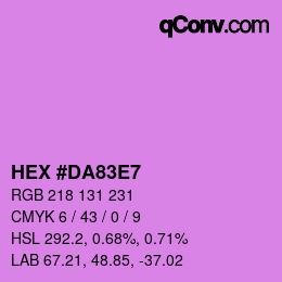 颜色代码: HEX #DA83E7 | qconv.com