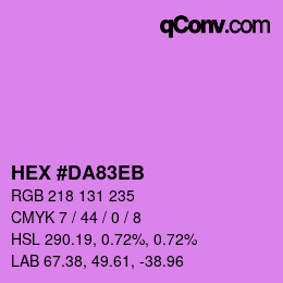 Color code: HEX #DA83EB | qconv.com