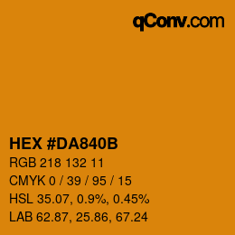 Color code: HEX #DA840B | qconv.com