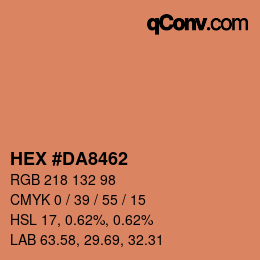 Color code: HEX #DA8462 | qconv.com