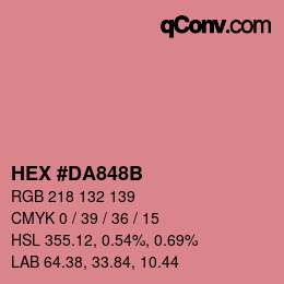 カラーコード: HEX #DA848B | qconv.com