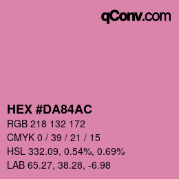 Color code: HEX #DA84AC | qconv.com