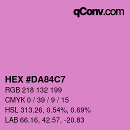 カラーコード: HEX #DA84C7 | qconv.com