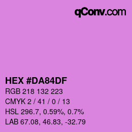 Color code: HEX #DA84DF | qconv.com