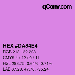 Color code: HEX #DA84E4 | qconv.com