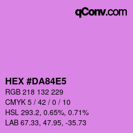 カラーコード: HEX #DA84E5 | qconv.com