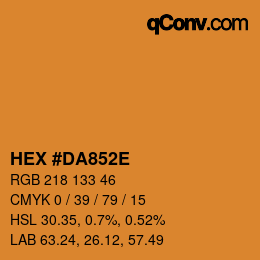 カラーコード: HEX #DA852E | qconv.com