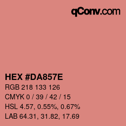 Color code: HEX #DA857E | qconv.com