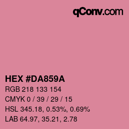Color code: HEX #DA859A | qconv.com